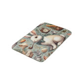 かわいいヴィンテージウサギ バスマット (アングル)