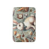 かわいいヴィンテージウサギ バスマット (正面縦)