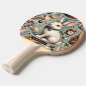 かわいいヴィンテージウサギ 卓球ラケット (正面アングル)