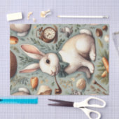 かわいいヴィンテージウサギ 薄葉紙 (クラフト)