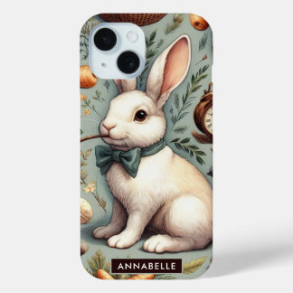 かわいいヴィンテージウサギ iPhone 15ケース