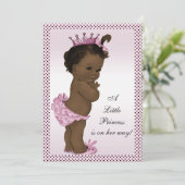 かわいいヴィンテージエスニックプリンセスベビーシャワー 招待状 (スタンド正面)