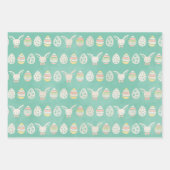 かわいいヴィンテージエッグシックフラワーハッピーイースター ラッピングペーパーシート (正面3)