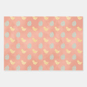 かわいいヴィンテージエッグシックフラワーハッピーイースター ラッピングペーパーシート (正面2)