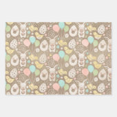 かわいいヴィンテージエッグシックフラワーハッピーイースター ラッピングペーパーシート (正面)