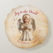 かわいいヴィンテージエンジェルクリスマス ラウンドクッション (裏面)