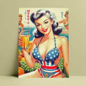 かわいいヴィンテージオリエンタルガールズ ポストカード