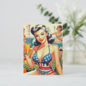 かわいいヴィンテージオリエンタルガールズ ポストカード (スタンド正面)