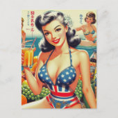 かわいいヴィンテージオリエンタルガールズ ポストカード (正面)