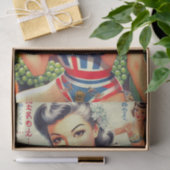 かわいいヴィンテージオリエンタルガールズ 薄葉紙 (ギフト)