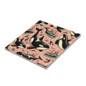 かわいいヴィンテージオルカパターン タイル (側面)