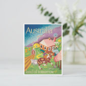 かわいいヴィンテージオーストラリア農園トラベル ポストカード (スタンド正面)