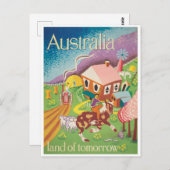 かわいいヴィンテージオーストラリア農園トラベル ポストカード (正面/裏面)
