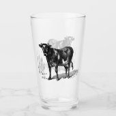 かわいいヴィンテージカウカントリーガラス タンブラーグラス (正面)