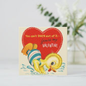 かわいいヴィンテージカスタムダックレトロバレンタインデー シーズンカード (スタンド正面)