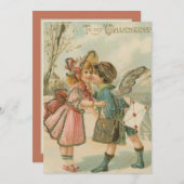 かわいいヴィンテージカップルバレンタイン シーズンカード (正面/裏面)