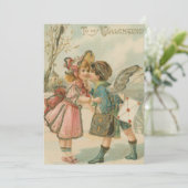 かわいいヴィンテージカップルバレンタイン シーズンカード (スタンド正面)