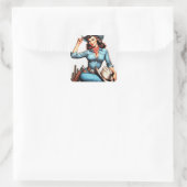 かわいいヴィンテージカントリーガール スクエアシール (バッグ)