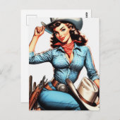 かわいいヴィンテージカントリーガール ポストカード (正面/裏面)