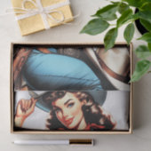 かわいいヴィンテージカントリーガール 薄葉紙 (ギフト)