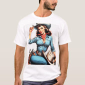 かわいいヴィンテージカントリーガール Tシャツ (正面)