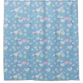 かわいいヴィンテージカントリーゲーゼパターン シャワーカーテン (正面)