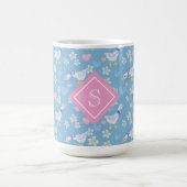 かわいいヴィンテージカントリーゲーゼモノグラム コーヒーマグカップ (中央)