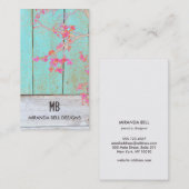 かわいいヴィンテージカントリーモノグラム素朴ウッド 名刺 (正面/裏面)