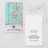 かわいいヴィンテージカントリーモノグラム素朴ウッド 名刺 (正面/裏面)