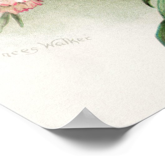 かわいいヴィンテージカーネーションのホームデコールポスター ポスター (角)