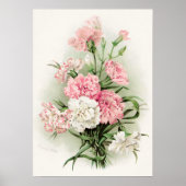 かわいいヴィンテージカーネーションのホームデコールポスター ポスター (正面)