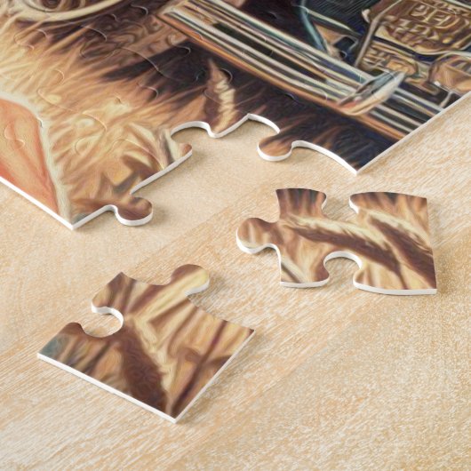 かわいいヴィンテージガールイラストレーション ジグソーパズル (側面)