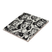 かわいいヴィンテージガールイラストレーション タイル (側面)