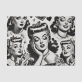 かわいいヴィンテージガールイラストレーション 薄葉紙 (正面)