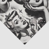 かわいいヴィンテージガールイラストレーション 薄葉紙 (詳細)