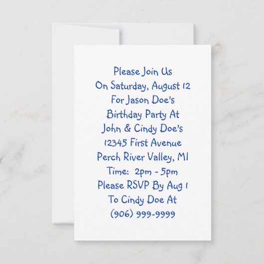 かわいいヴィンテージキッズパーティの招待状ズスイートエレファント 招待状 (裏面)