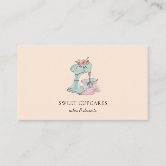 かわいいヴィンテージキッチンミキサーベーカリー名刺 名刺 (正面)