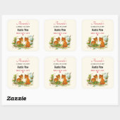 かわいいヴィンテージキツネレトロクリスマスキャンドルまたは石鹸 スクエアシール (シート)