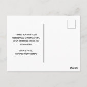 かわいいヴィンテージキツネレトロクリスマスシーンありがとう ポストカード (裏面)