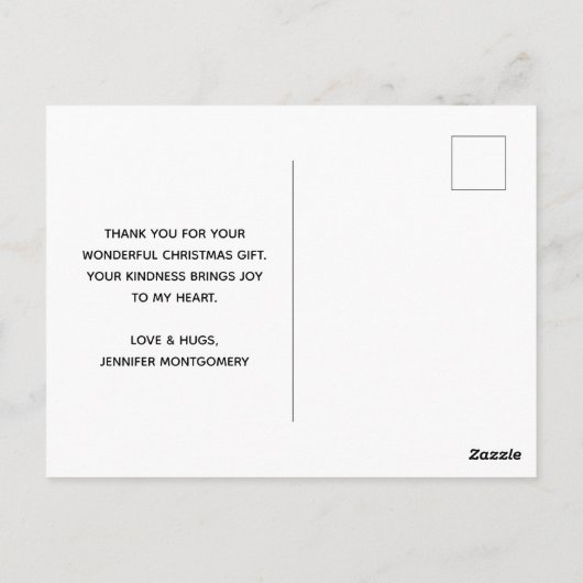 かわいいヴィンテージキツネレトロクリスマスシーンありがとう ポストカード (裏面)