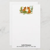 かわいいヴィンテージキツネレトロクリスマスシーン (正面/裏面)