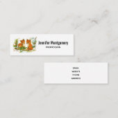 かわいいヴィンテージキツネレトロクリスマスシーン スキニー名刺 (正面/裏面)