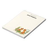 かわいいヴィンテージキツネレトロクリスマスシーン ノートパッド (回転)