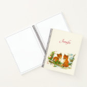 かわいいヴィンテージキツネレトロクリスマスシーン ノートブック (内部)