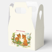 かわいいヴィンテージキツネレトロクリスマスシーン フェイバーボックス (オープン)