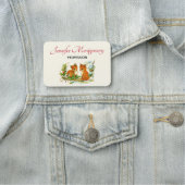 かわいいヴィンテージキツネレトロクリスマスシーン 名札 (インサイチュ)