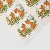 かわいいヴィンテージキツネレトロクリスマスパターン 薄葉紙 (詳細)