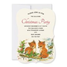 かわいいヴィンテージキツネレトロクリスマスパーティー