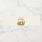 かわいいヴィンテージキツネレトロ冬のシーン誕生日 ペットボトルラベル (シングルラベル)