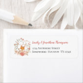 かわいいヴィンテージキツネ花模様戻り名住所 ラベル (インサイチュ)